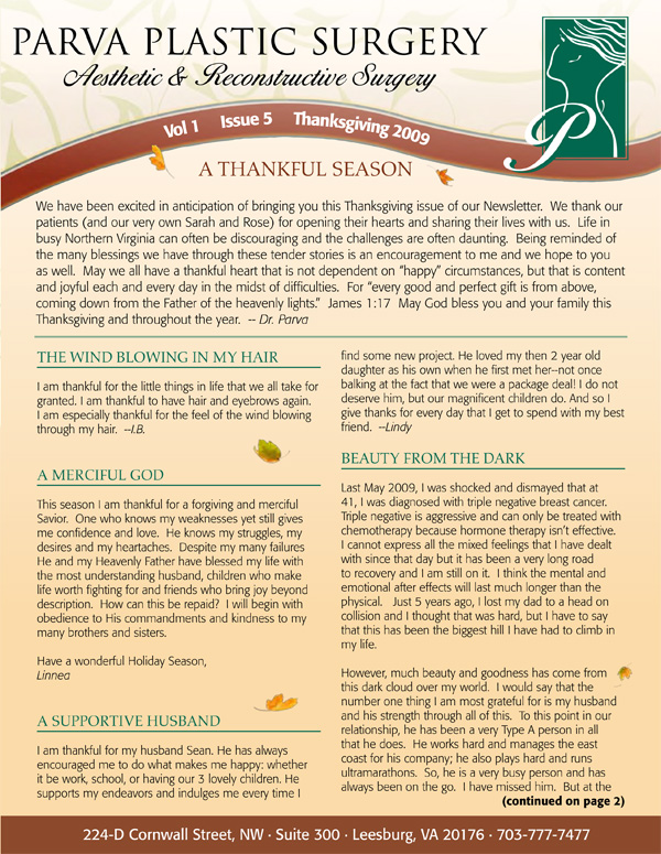 Parva-Thanksgiving-2009-Newsletter