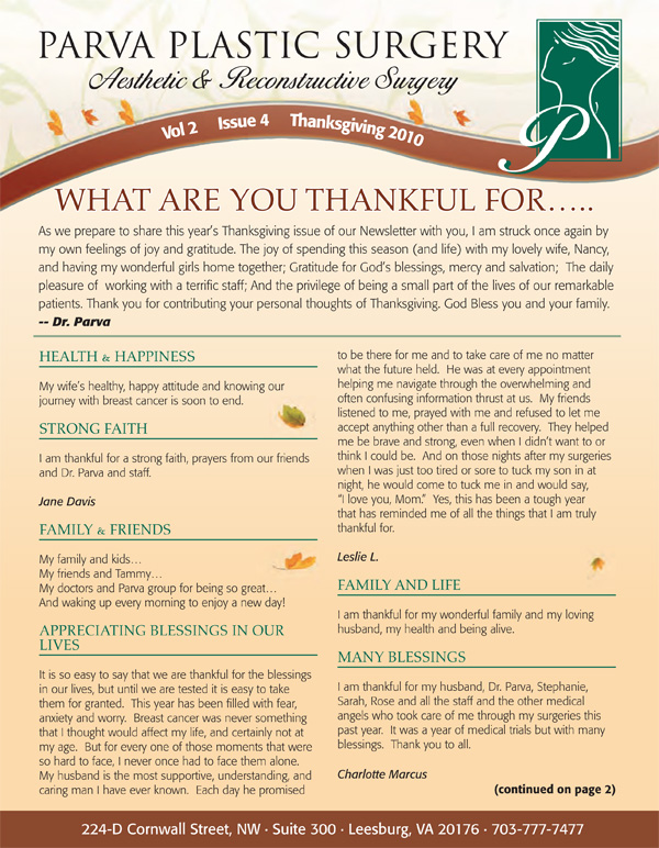 Parva-Thanksgiving-2010-Newsletter