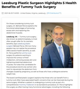 Dr. Parva explains functional benefits of abdominoplasty as a result of muscle tightening during the procedure.